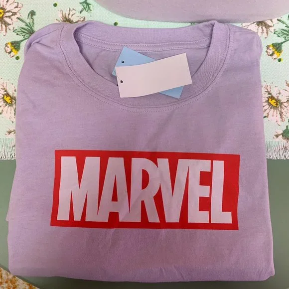 NWT Light Purple Marvel Black Panther Graphic T-Shirt-Marvel - Picture 2 of 3